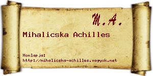 Mihalicska Achilles névjegykártya
